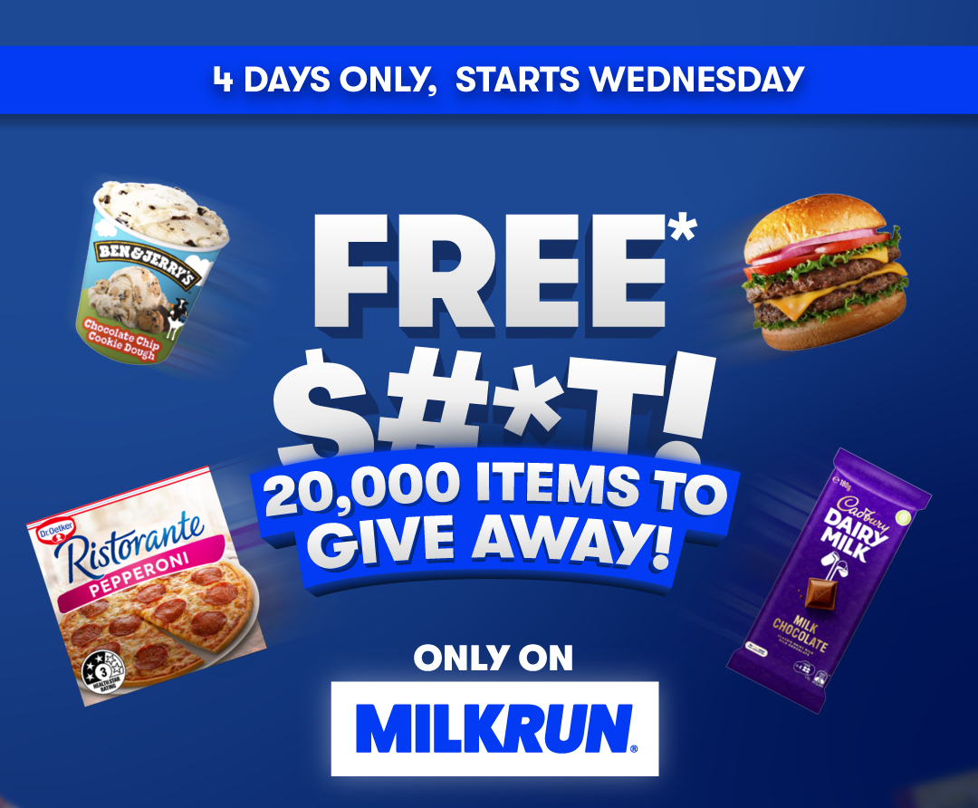 MILKRUN is giving away 20,000 FREE items across 4 days. Conditions apply.