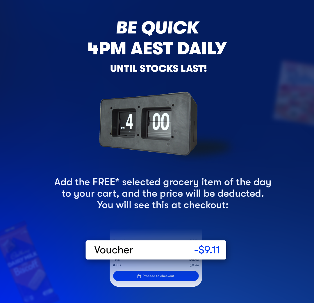 MILKRUN will be giving away 5000 groceries per day starting at 4pm AEST from the 29/04/26